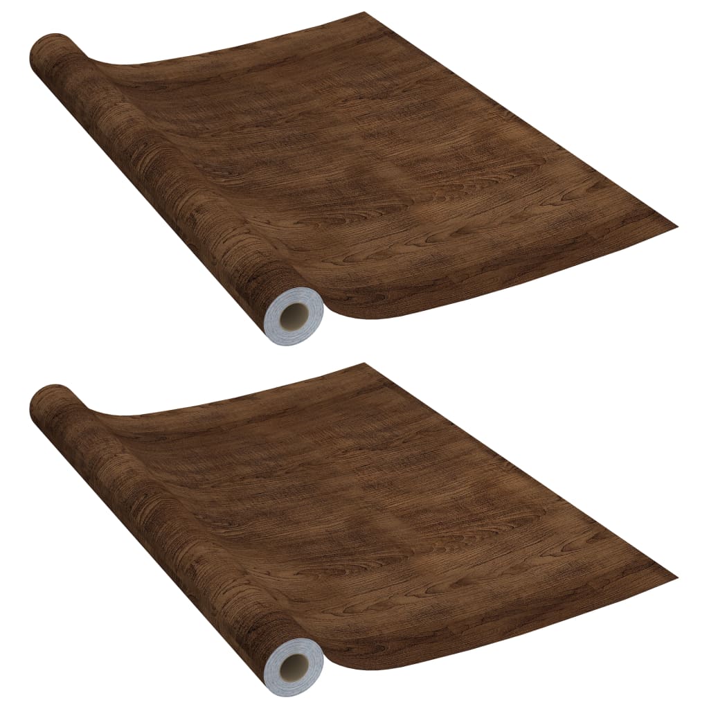 Vidaxl Miwwelmëllech Olschten selbst -adhesiv 2 PCs 500x90 cm pvc donkel oak -colored