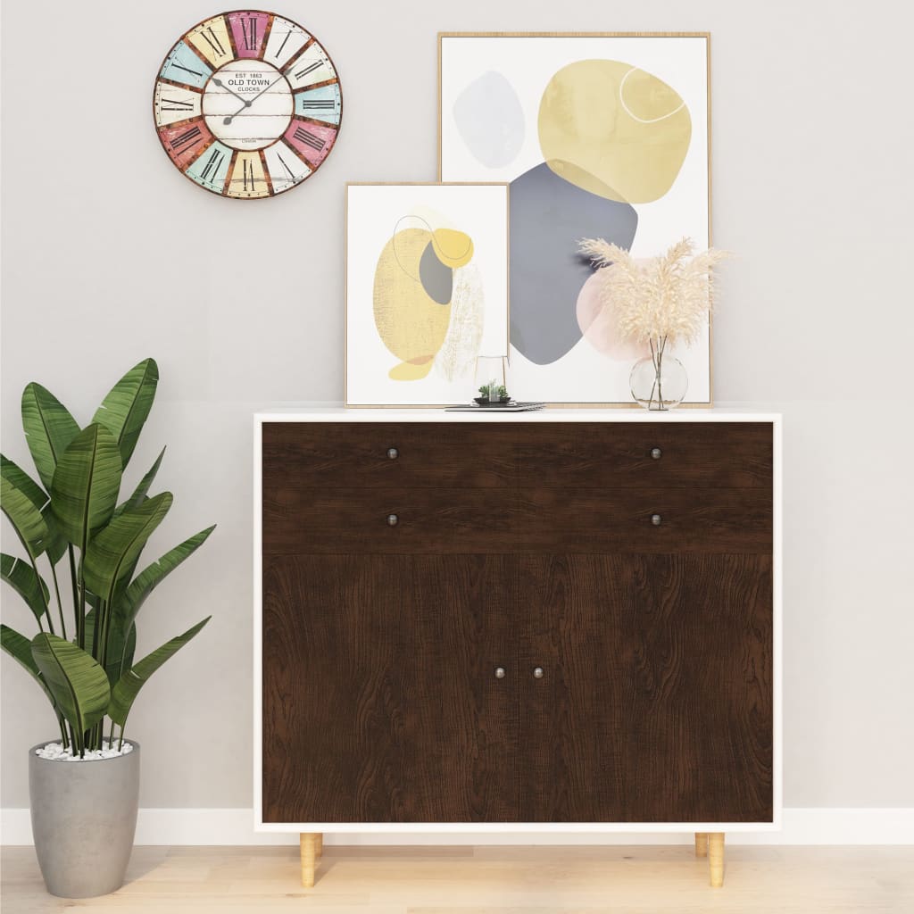Vidaxl Miwwelmëllech Olschten selbst -adhesiv 2 PCs 500x90 cm pvc donkel oak -colored