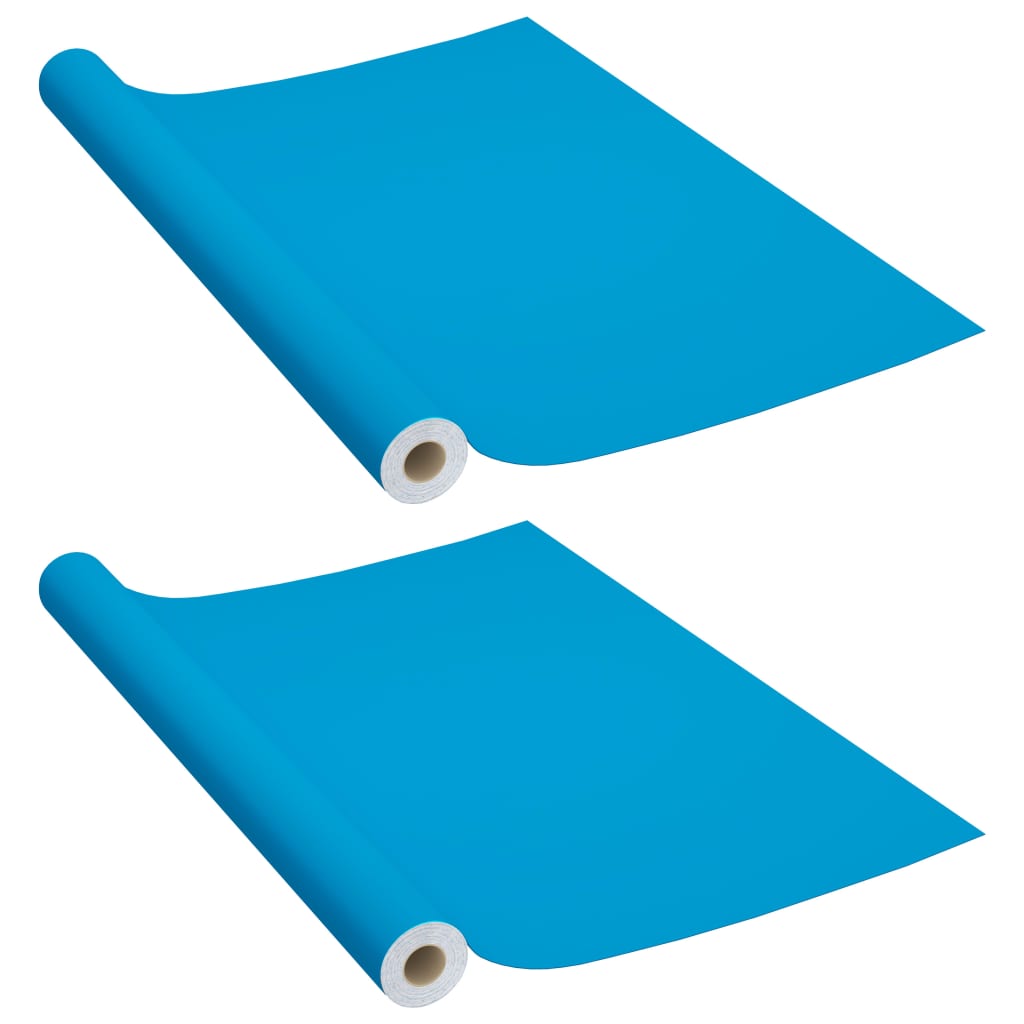 Vidaxl Möbelöle Selbstadhäsiv 2 ST 500x90 cm PVC Azure Blau