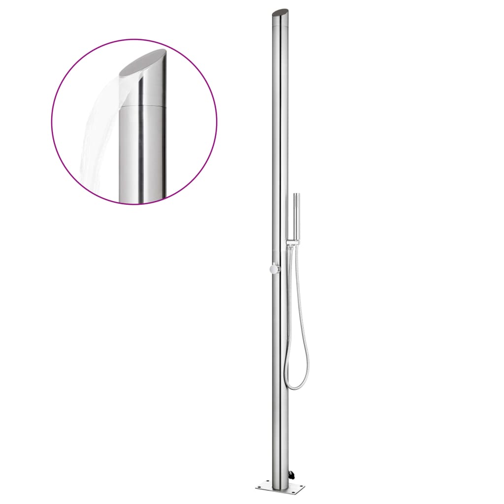 Vidaxl utomhusdusch 220 cm rostfritt stål
