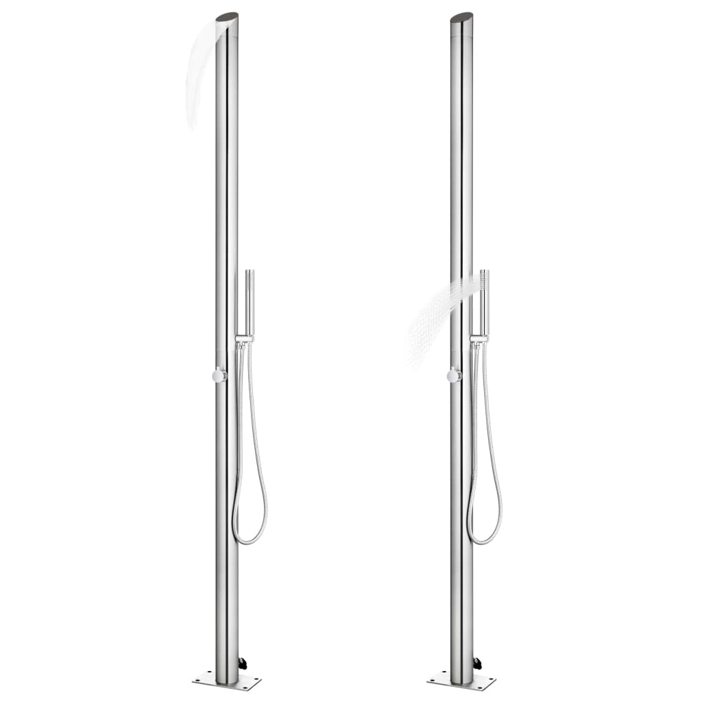 Vidaxl utomhusdusch 220 cm rostfritt stål