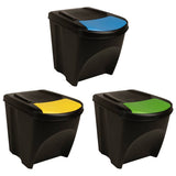 Vidaxl Garbage Cans 3 St Stackable 75 L Anthracite -farget