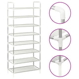 Vidaxl Shoe Rack s 8 policemi z kovové a netkané tkaniny stříbrné barvy