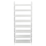Vidaxl Shoe Rack s 8 policemi z kovové a netkané tkaniny stříbrné barvy