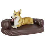 Vidaxl dog basket with ergonomic foam 88x65 cm artificial leather brown