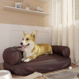 Vidaxl dog basket with ergonomic foam 88x65 cm artificial leather brown