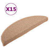 Podstavki za stopnice Vidaxl 15 ST 56x17x3 cm svetlo rjava