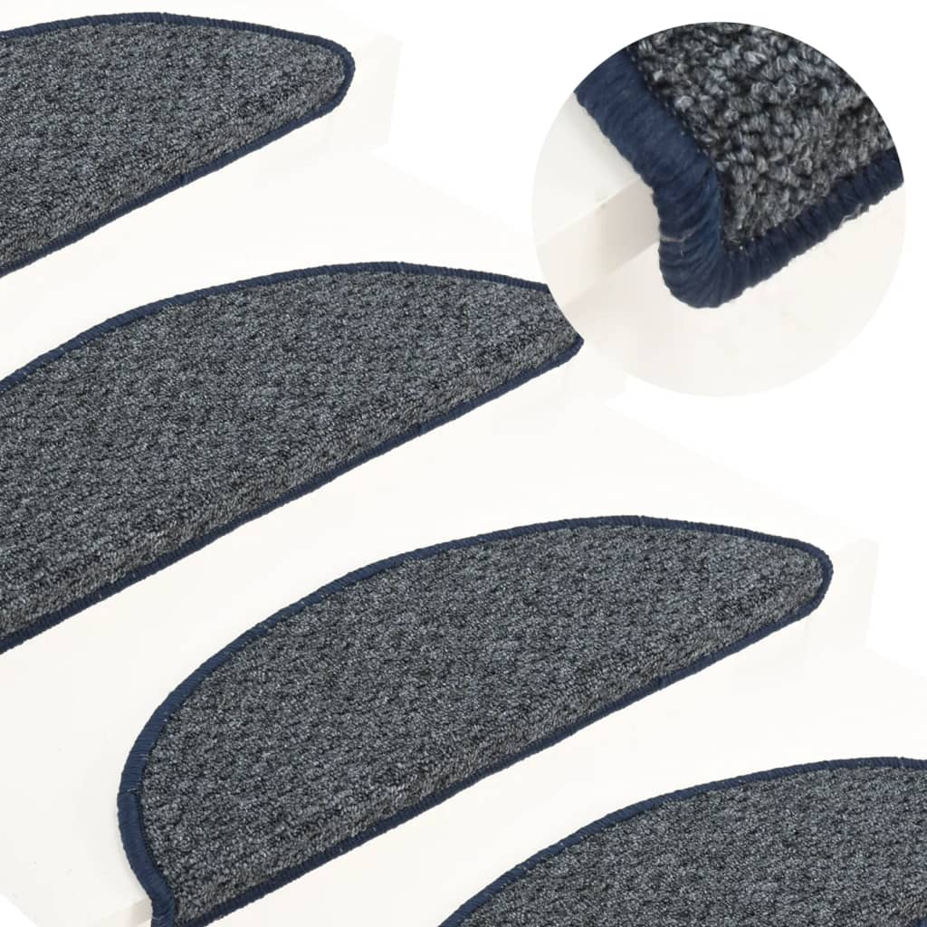 Podstavki za stopnice Vidaxl 15 St 56x17x3 cm temno modra