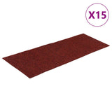 Vidaxl 15 ST pedální rohože Self -adhesivní obdélníkový 60x25 cm červená
