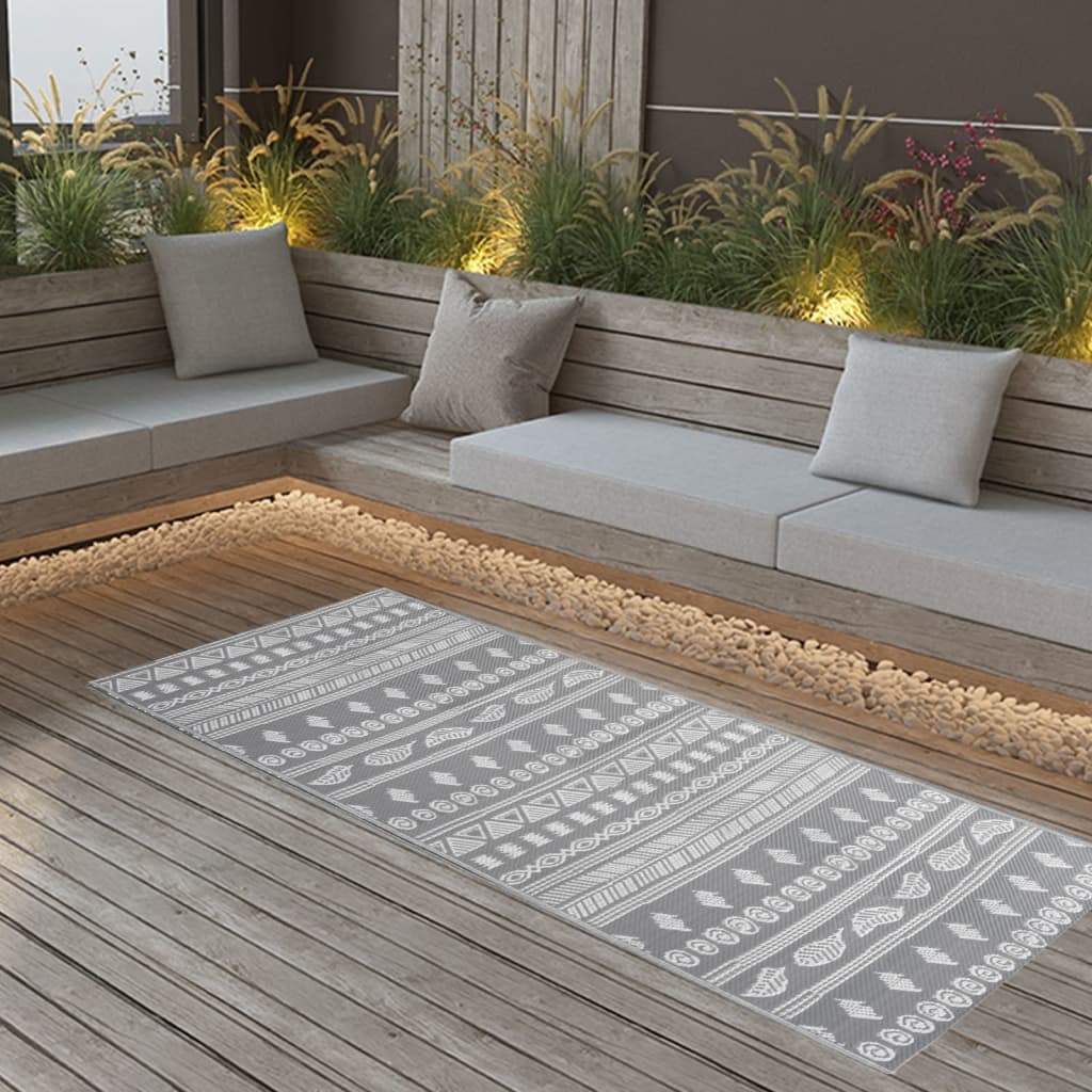 Vidaxl buitenkleed arakil 80x150 cm polypropeen grijs