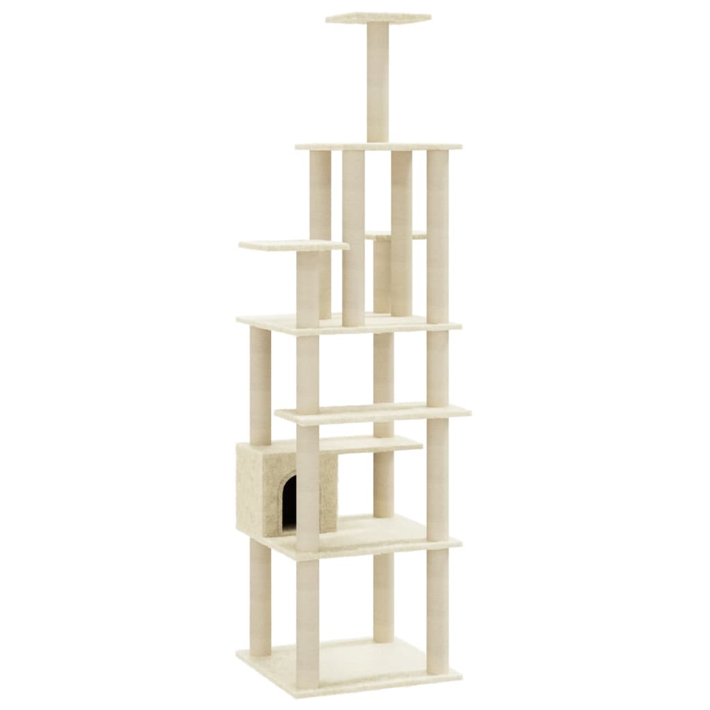 Vidaxl Cat Scraping Post z Sisal Scrating Posts 183 cm Kream -Colored