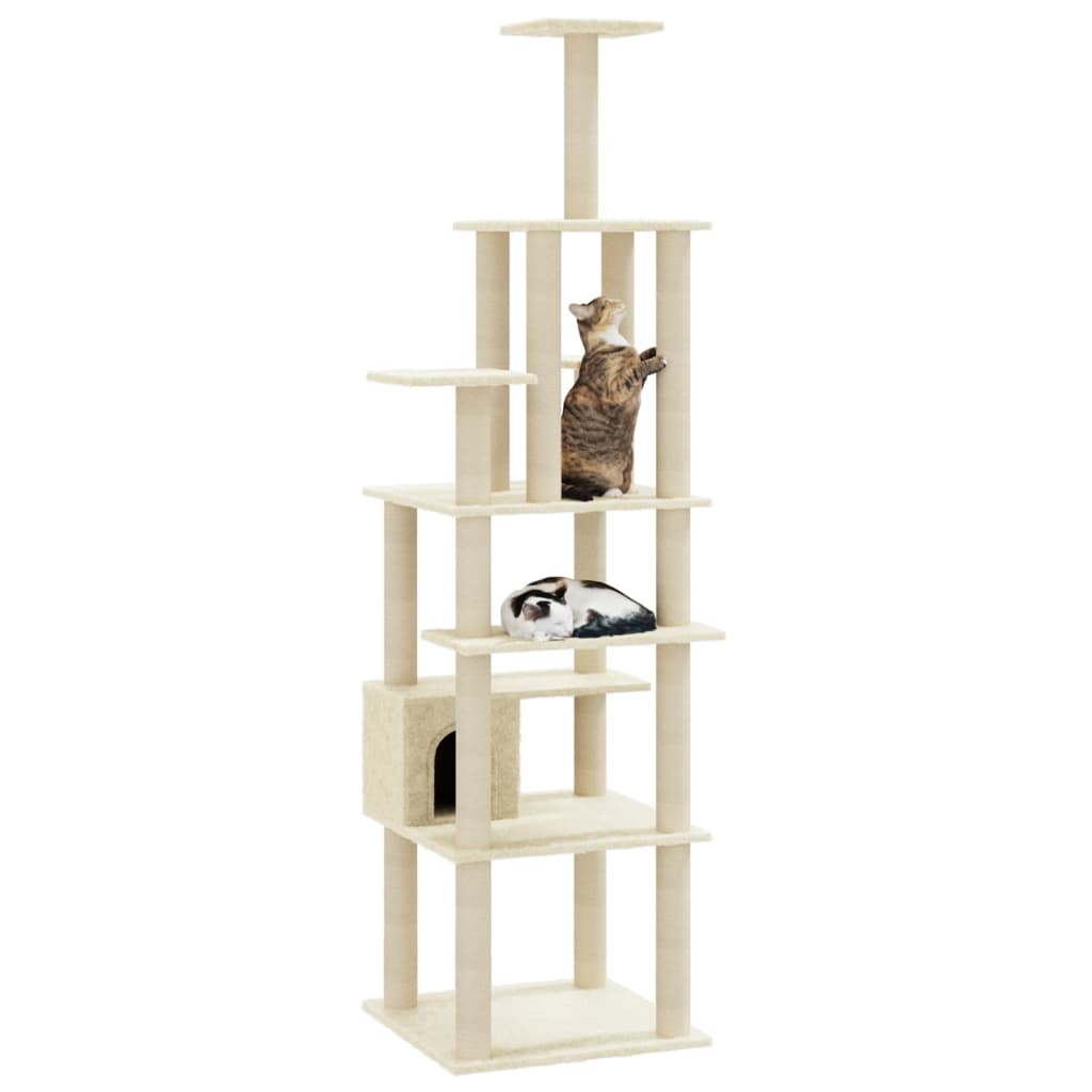 Vidaxl Cat Scraping Post z Sisal Scrating Posts 183 cm Kream -Colored