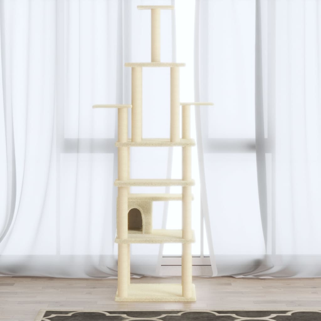 Vidaxl Cat Scraping Post z Sisal Scrating Posts 183 cm Kream -Colored