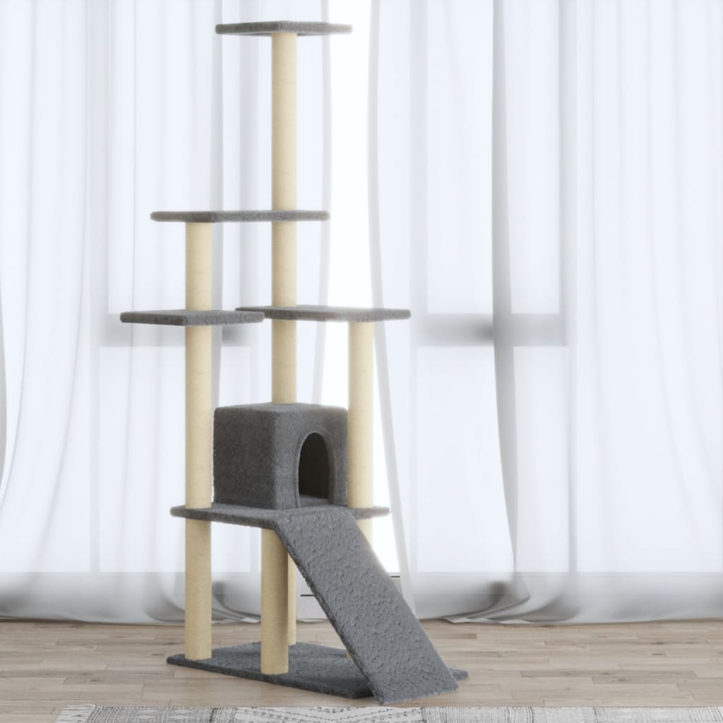 Vidaxl Cat Miwwelen mat Sisal Scratching Posts 155 cm Liicht