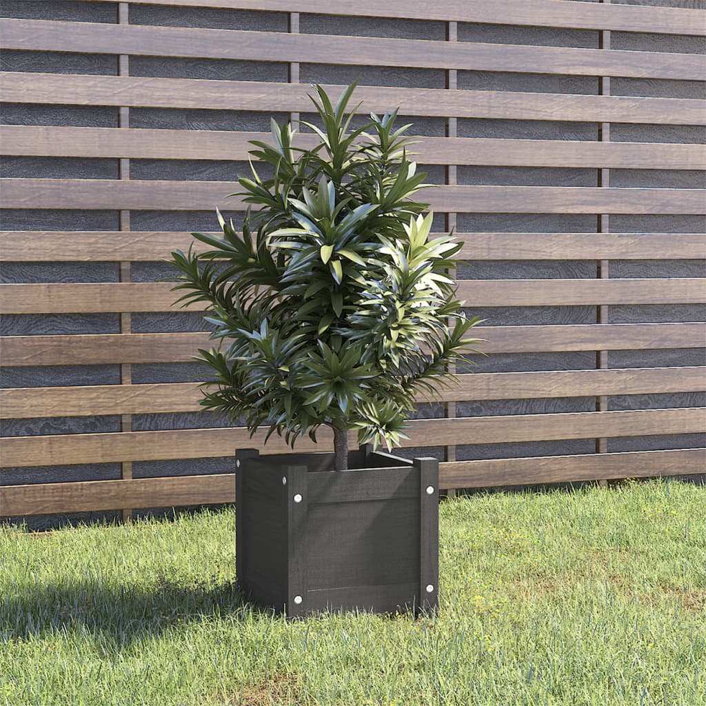 VidaXL Planning box 31x31x31 cm Solid pine Gray