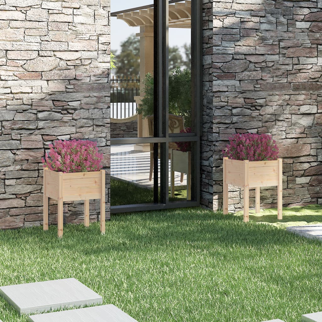 Vidaxl Planters 2 st 50x50x70 cm pevná borovice