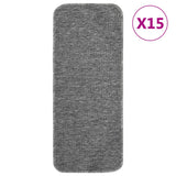 Vidaxl Schodišťové rohože 15 St. Anti-Slip Rectangular 60x25 cm šedá