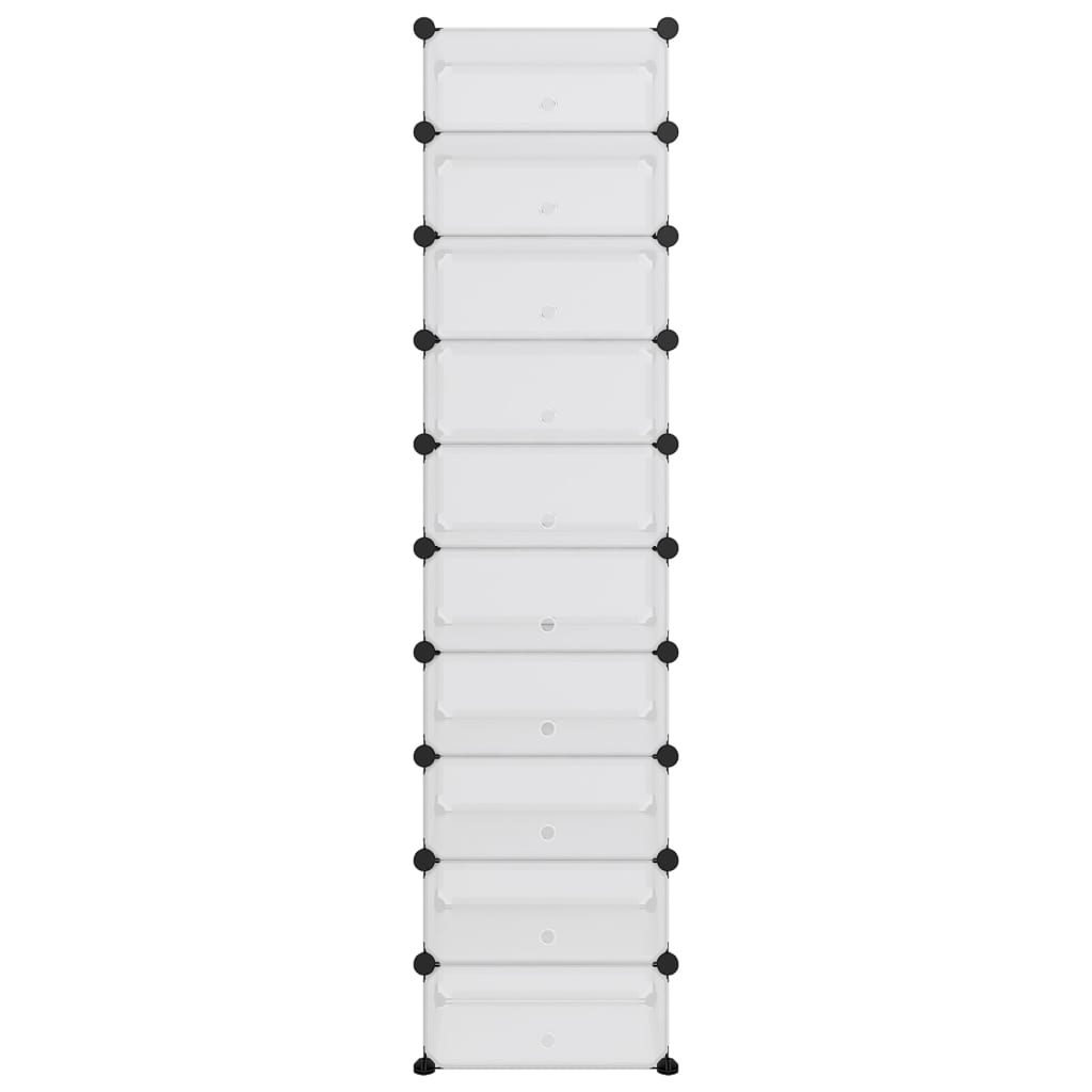 Vidaxl Shoe Rack 44x32x174 cm polypropen průhledný
