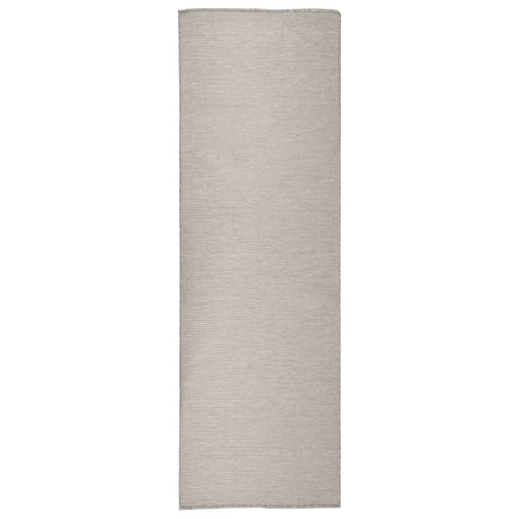 Vidaxl uden for tæppet fladt vævet 80x250 cm taupe