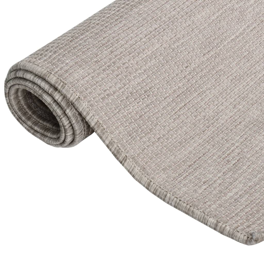 Vidaxl uden for tæppet fladt vævet 80x250 cm taupe