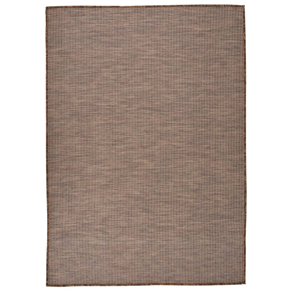 Vidaxl uden for tæppet fladt vævet 140x200 cm brun