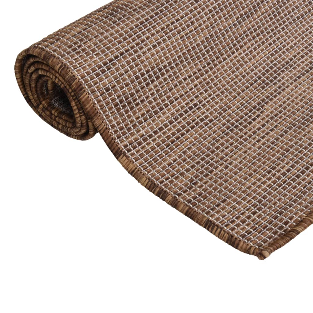Vidaxl uden for tæppet fladt vævet 140x200 cm brun