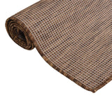 Vidaxl uden for tæppet fladt vævet 140x200 cm brun