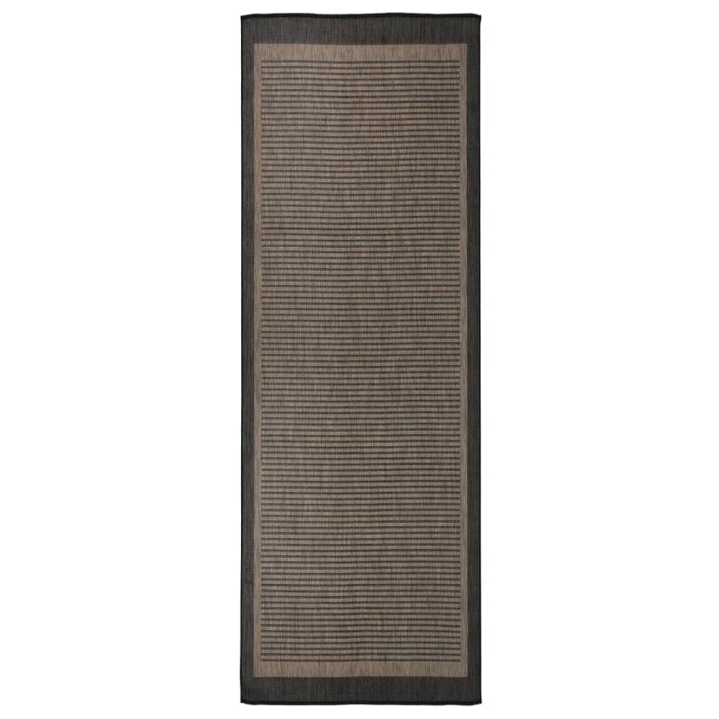 Vidaxl zunanja preproga ploščata tkana 80x250 cm temno rjava