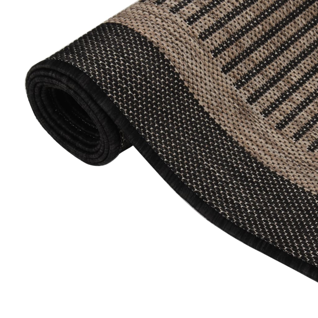 Vidaxl zunanja preproga ploščata tkana 80x250 cm temno rjava