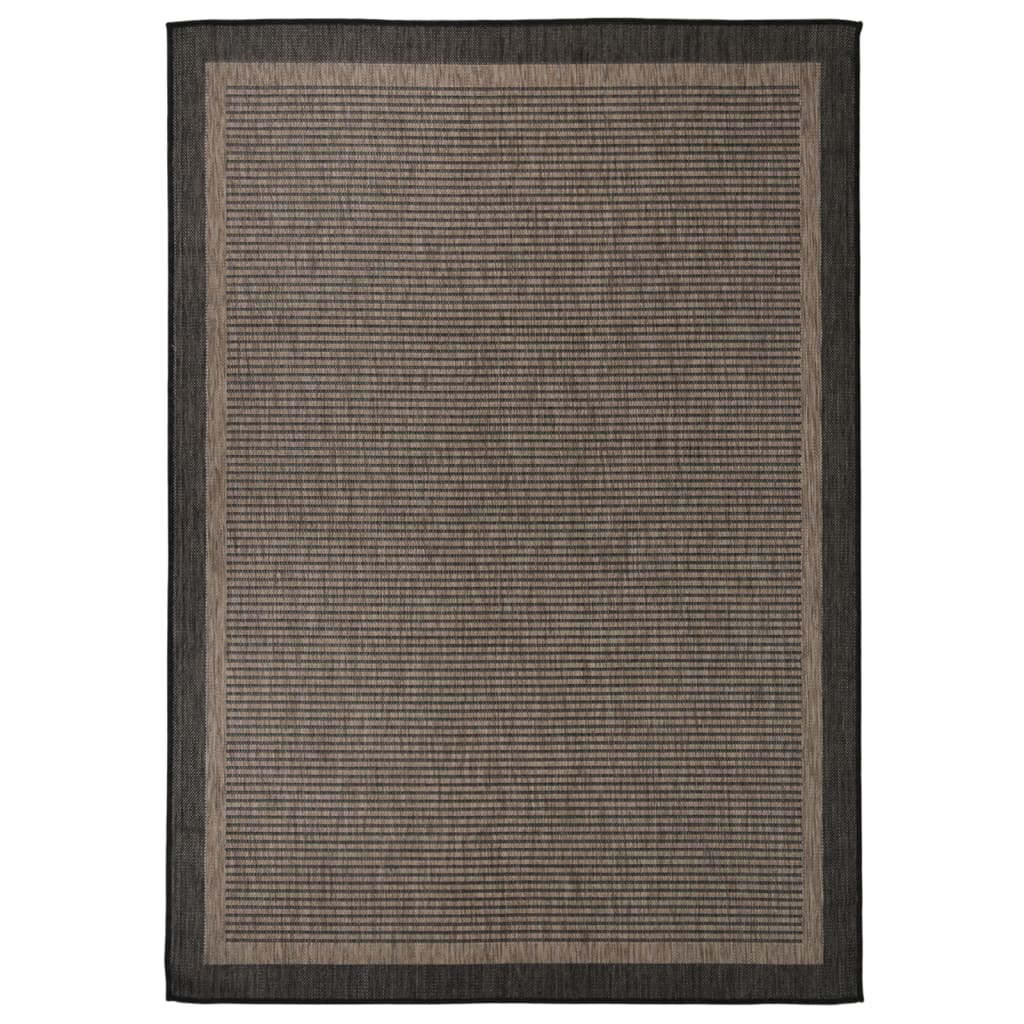 Vidaxl zunanja preproga ploščata tkana 140x200 cm temno rjava