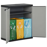 Vidaxl Garden Waste Box 68x40x85 cm polypropen grå og sort