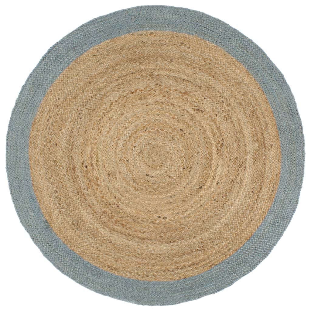 Viaxl tapis fait à la main avec une bordure verte olive 180 cm jute