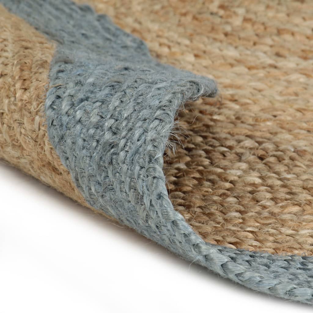 Viaxl tapis fait à la main avec une bordure verte olive 180 cm jute