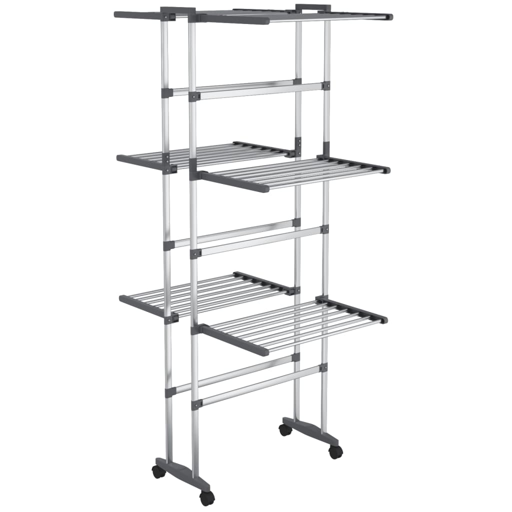 Vidaxl Draogk 3-strato con ruote 60x70x129 cm color argento