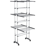 Vidaxl Draogk 3-strato con ruote 60x70x129 cm color argento