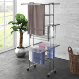 Vidaxl Draogk 3-strato con ruote 60x70x129 cm color argento
