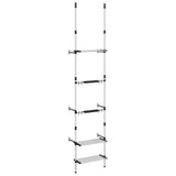 VidaXL Garden rack with 3 shelves of telescopic aluminum silver colored