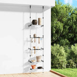 VidaXL Garden rack with 3 shelves of telescopic aluminum silver colored