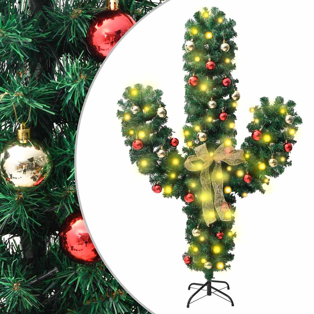 Vidaxl julekaktus med standard og LED'er 210 cm PVC Green
