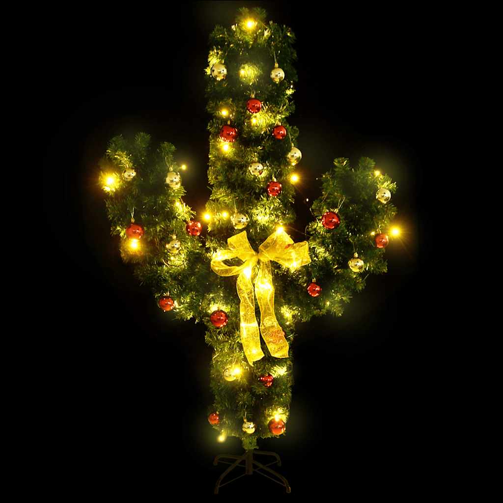 Vidaxl julekaktus med standard og LED'er 210 cm PVC Green