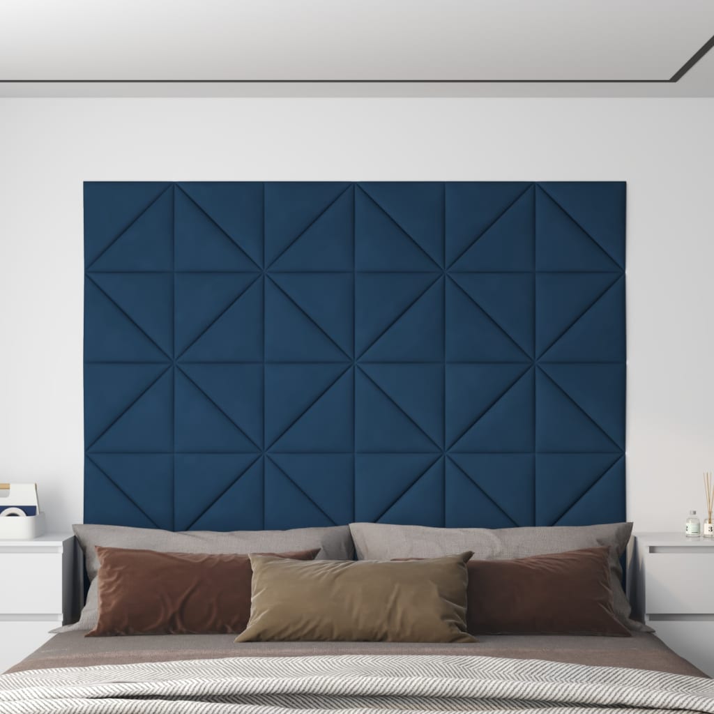 Nástěnné panely Vidaxl 12 ks 0,54 m² 30x30 cm Velvet Blue