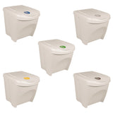 Vidaxl garbage cans 3 st stackable 75 l polypropene white