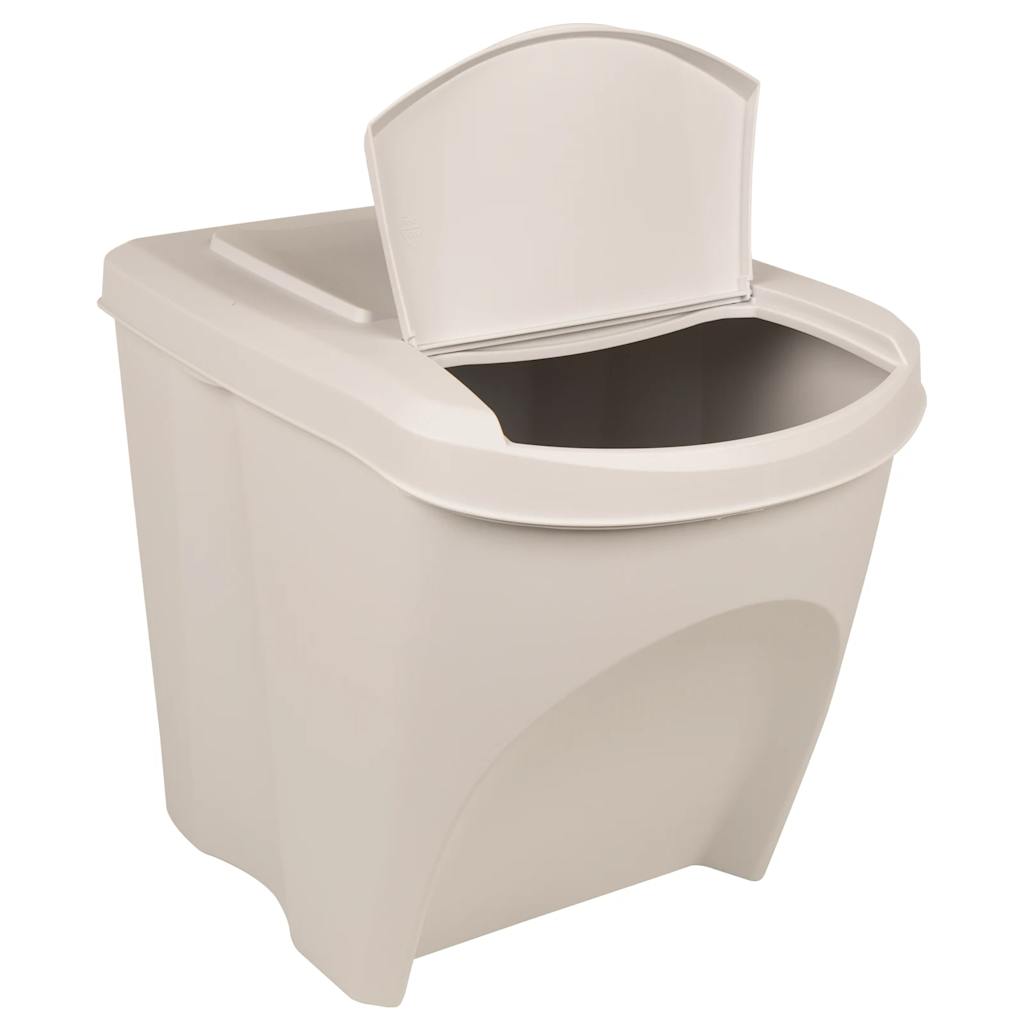 Vidaxl garbage cans 3 st stackable 75 l polypropene white