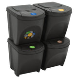 Vidaxl Garbage Cans 4 St Stackable 100 L Polypropene Gray