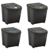 Vidaxl Garbage Cans 4 St Stackable 100 L Polypropene Gray