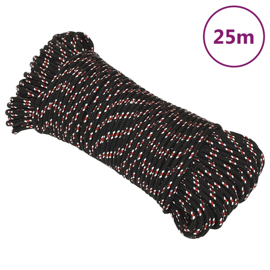 Vidaxl Boot Rope 4 mm 25 m polypropylen sort