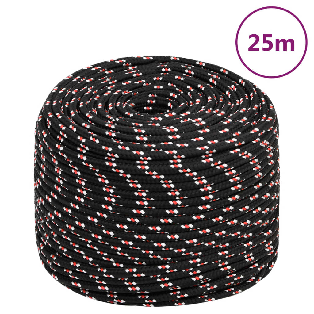 Vidaxl Boot Rope 8 mm 25 m polypropylen sort