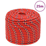 Vidaxl čolna vrvi 14 mm 25 m polipropilen rdeča