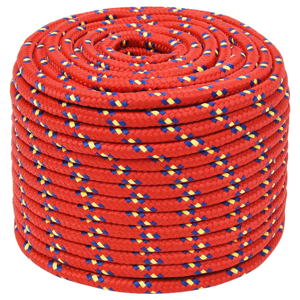 Vidaxl čolna vrvi 14 mm 25 m polipropilen rdeča