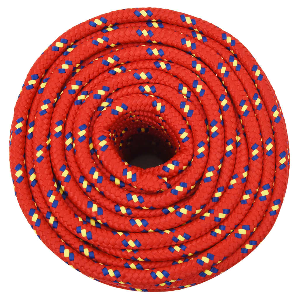 Vidaxl čolna vrvi 14 mm 25 m polipropilen rdeča